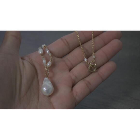 Freshwater Pearl Necklace, 14k Gold Filled Chain - Picture 5 of 5